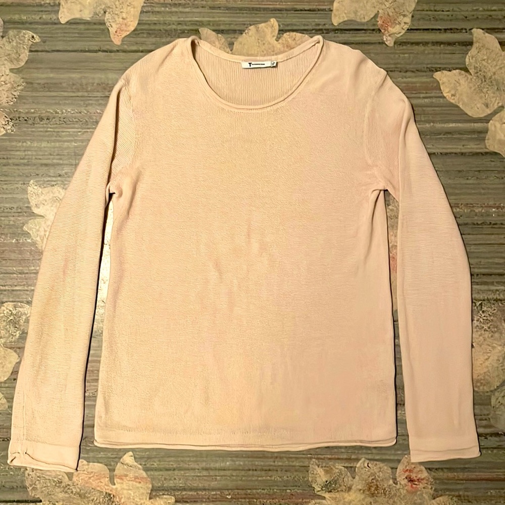 Alexander Wang long sleeve woven cotton shirt in cream, Small